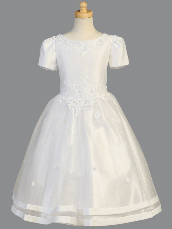 SP193X WHT Satin & Tulle - Dresses