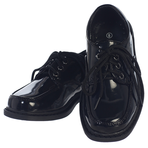 SETH-A BLK Boys lace up patent shoes