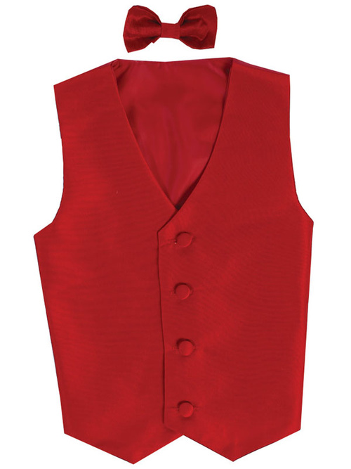 Poly silk vest & clip-on bowtie by Lito