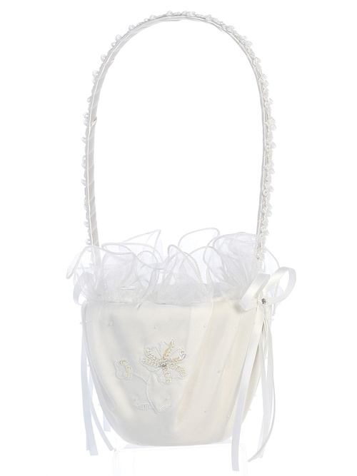 Flower Basket - Satin with sequins on embroidery by Blossom
