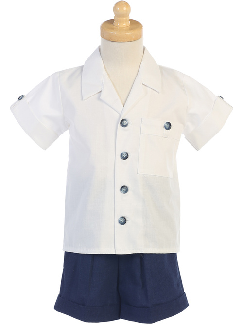 Poly cotton shirt with rayon linen shorts by Lito