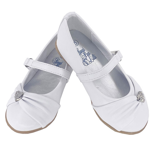 Girl's flat shoes with rhinestone heart and strap by Swea Pea & Lilli