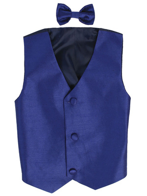 Poly silk vest & clip-on bowtie