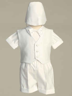 Vest with satin shirt and shorts set