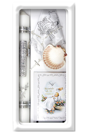 Lito SB5000 Silver Spanish Baptism Candle Gift Set