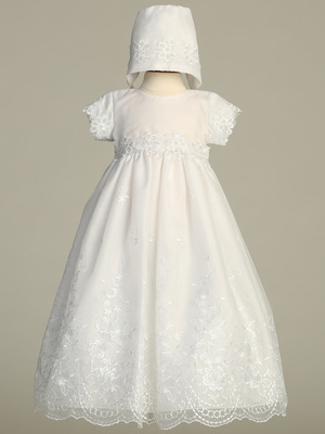 Embroidered organza gown