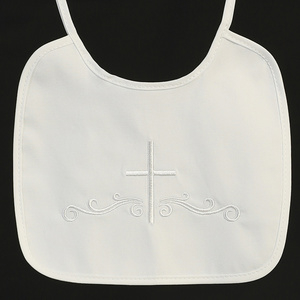 Cotton bib with embroidered cross