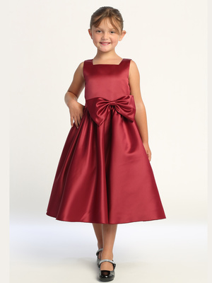 Satin dress with bow