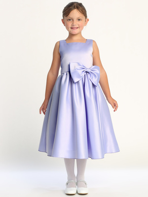 Satin dress with bow