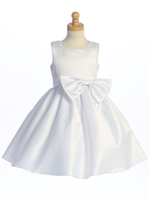 Satin dress with bow