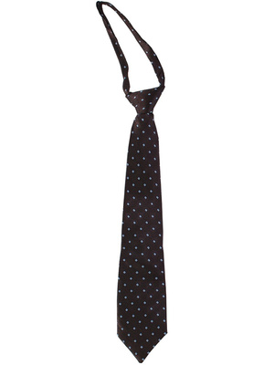Brown pattern zipper tie
