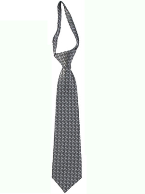 Gray pattern zipper tie
