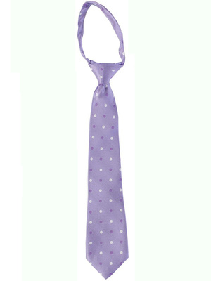 Lilac polka-dot zipper tie