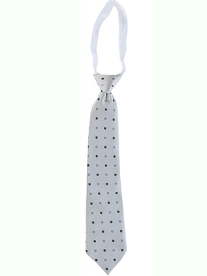 Silver polka-dot zipper tie