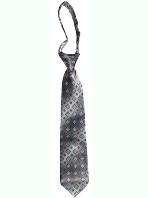 Silver pattern zipper tie