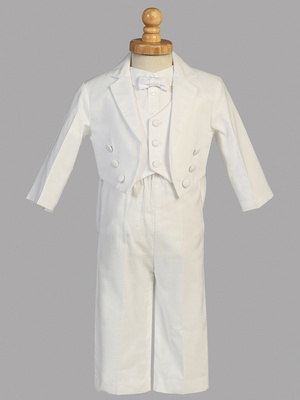 Cotton tuxedo set with pique vest