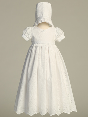 Embroidered Cotton eyelet gown