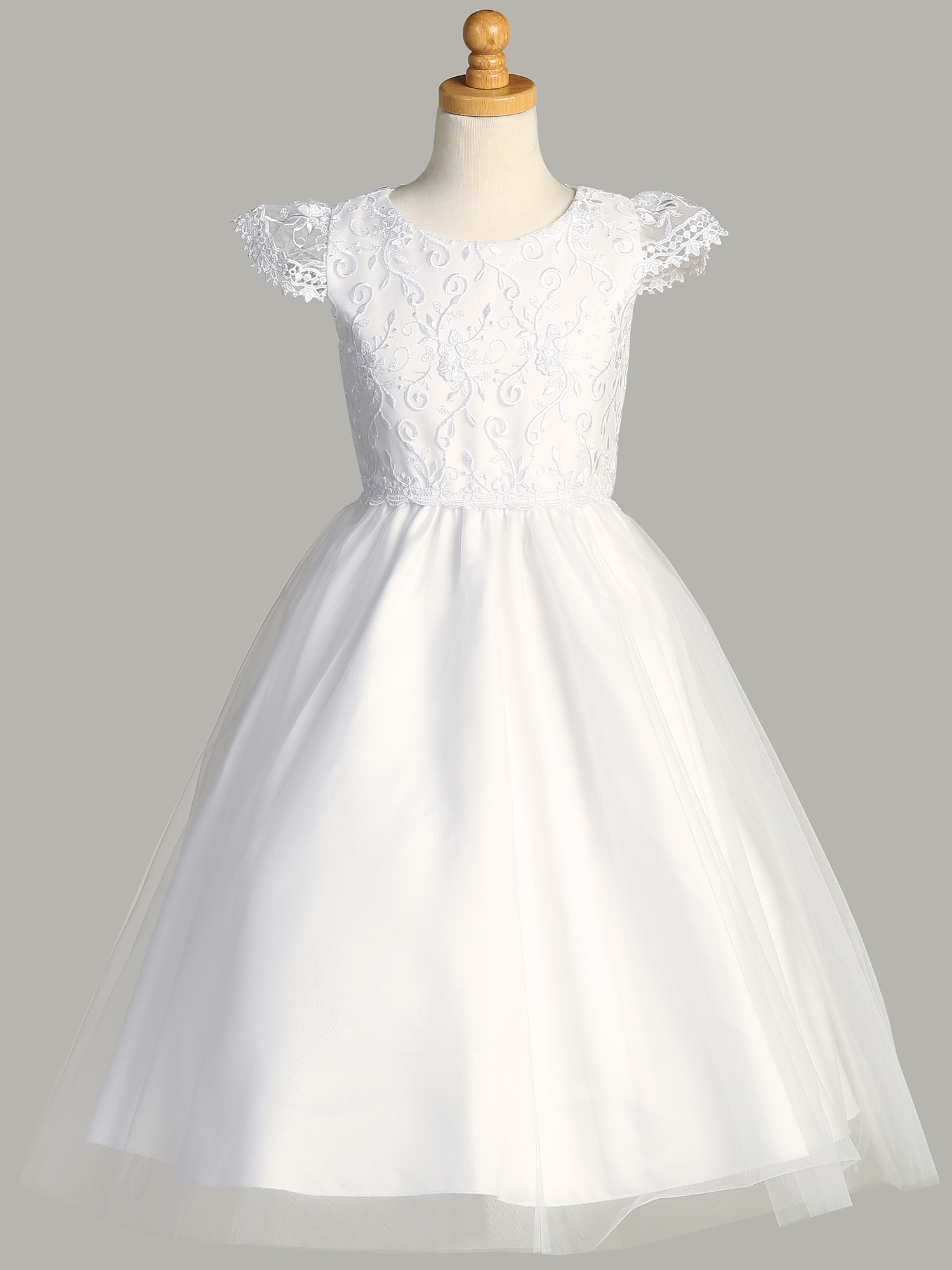 SP189 WHT Embroidered tulle - Dresses
