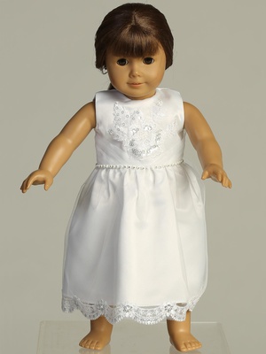 Doll dress - Satin with embroidered tulle with sequins