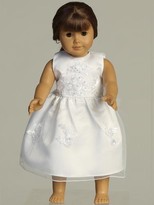 Doll dress - Satin with embroidered tulle