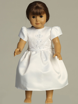 Doll dress - Satin with embroidered tulle with sequins